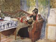 Carl Larsson A Mother-s Thoughts oil painting on canvas